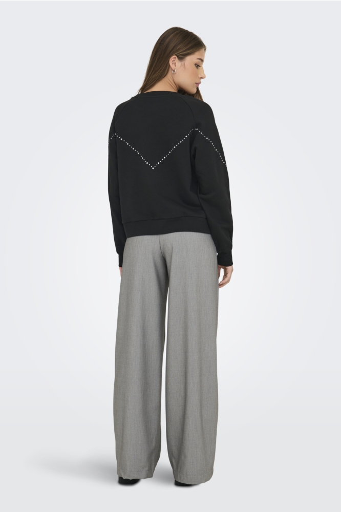 JDYLENA L/S STUD SWEAT JRS 15352914 BLACK/SEQUINCE